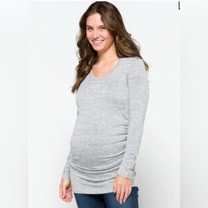 NEW…Market & Spruce Gray Maternity Long Sleeve Top